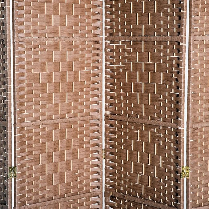 HOMCOM Room Divider, 4 Panel Folding Privacy Screen, 6FT Tall Portable Wicker - Image 9