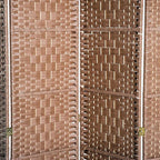 HOMCOM Room Divider, 4 Panel Folding Privacy Screen, 6FT Tall Portable Wicker - Image 9