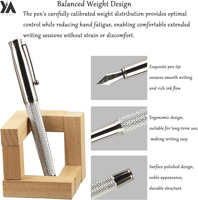 YICMY Fancy Fountain Pen Set – Fine & Medium Nibs, Includes 18 Ink Cartridges - Image 2