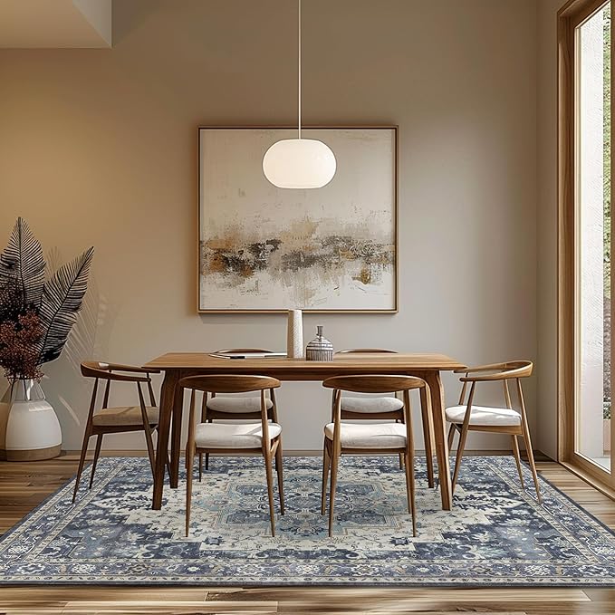 GENIMO 8x10 Area Rugs for Living Room, Machine Washable Non Slip Vintage Rugs - Image 3