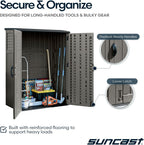 suncast 54 cu ft medium vertical storage shed, package contents