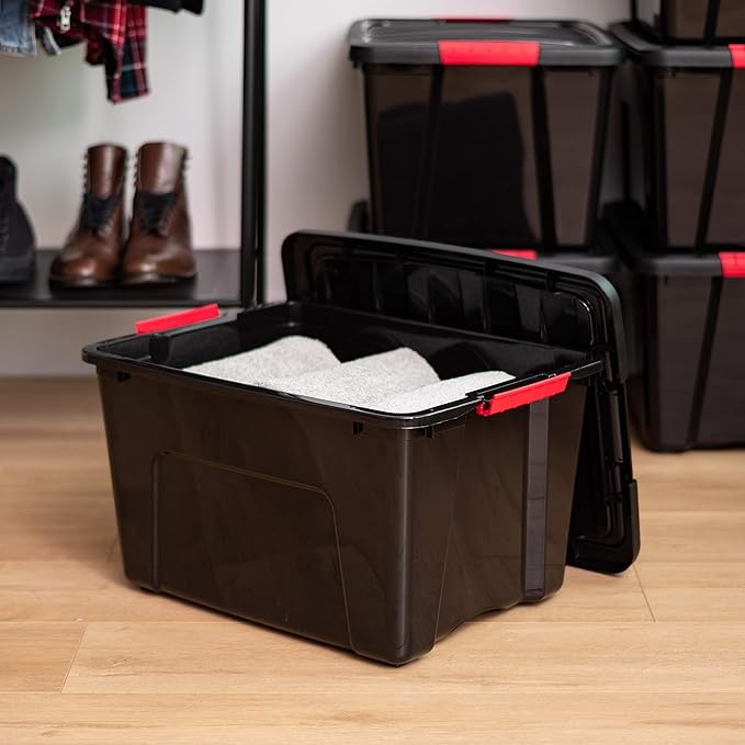 IRIS USA 40 Qt Stackable Plastic Storage Bins - Image 5