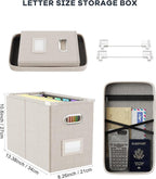 Oterri File Organizer Box with Lid, Hanging Filing File Box with Mesh Pocket - Image 2
