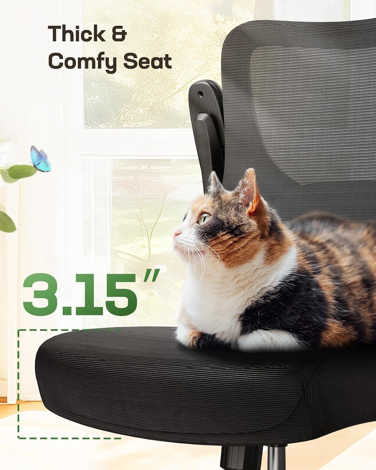 Marsail Drafting Chair, Tall Office Chair with 2D Lumbar Support, Standing De...