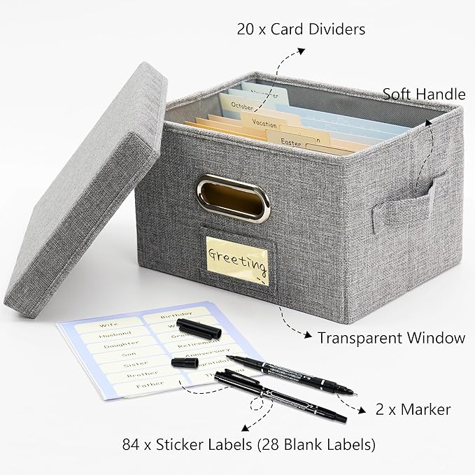 Remowith Greeting Card Organizer and Storage Box - Image 3
