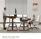 EUREKA ERGONOMIC L Shaped Desk 63", Solid Walnut Wood Top, Executive Standing - Image 4