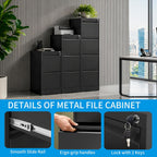 4 drawer file cabinet with lock, metal filing on a desk or shelf