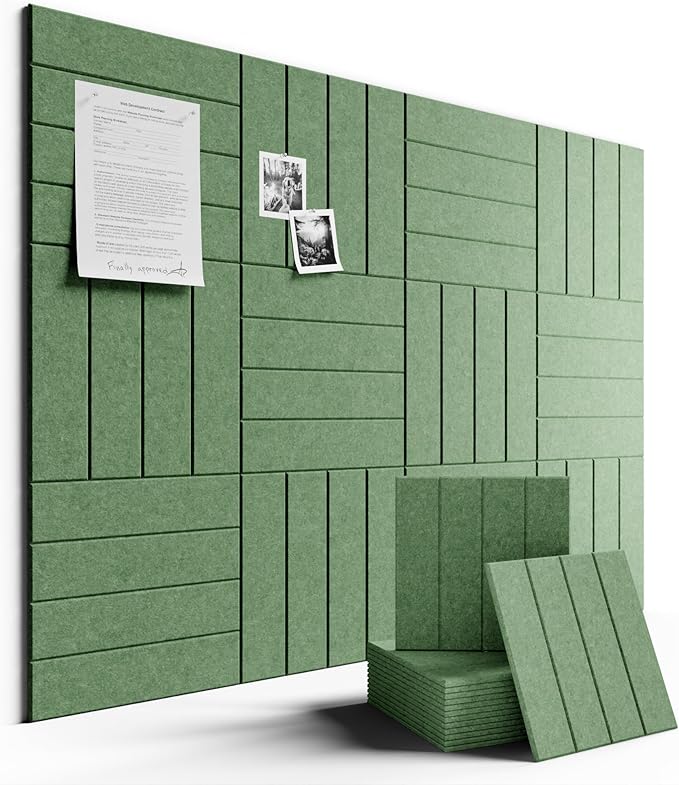 Large Felt Bulletin Board 48" x 36" Cork Board Alternative-12 Pack by FLUXYNARA