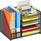 Marbrasse Desk Organizer with File Holder, 5-Tier Paper Letter Tray Organizer - Image 2