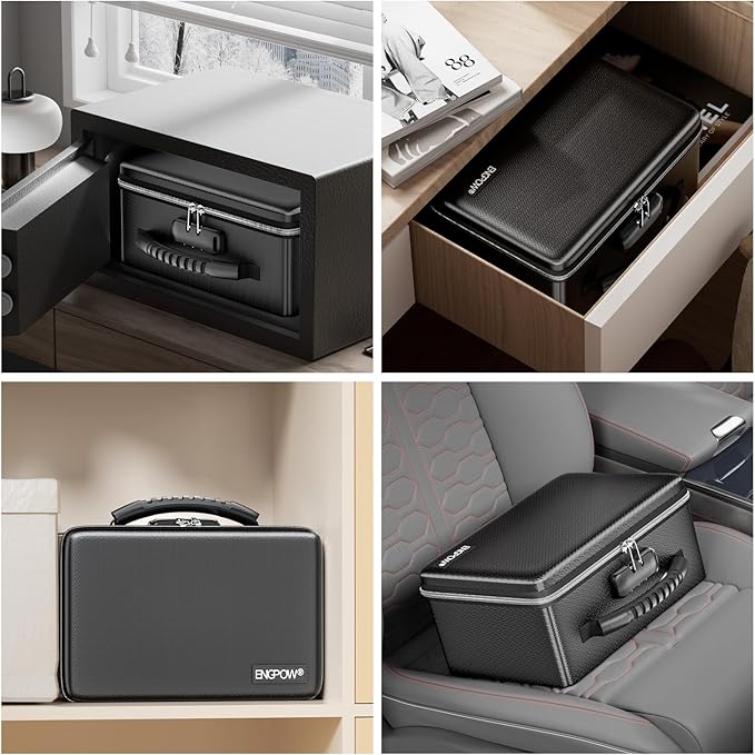 ENGPOW Fireproof Money Box, Small Hard Case Fireproof Box - Image 5