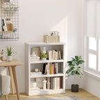 blini 3-Shelf Bookcase White Wooden Bookshelves 33in Wide Floor Standing - Image 5