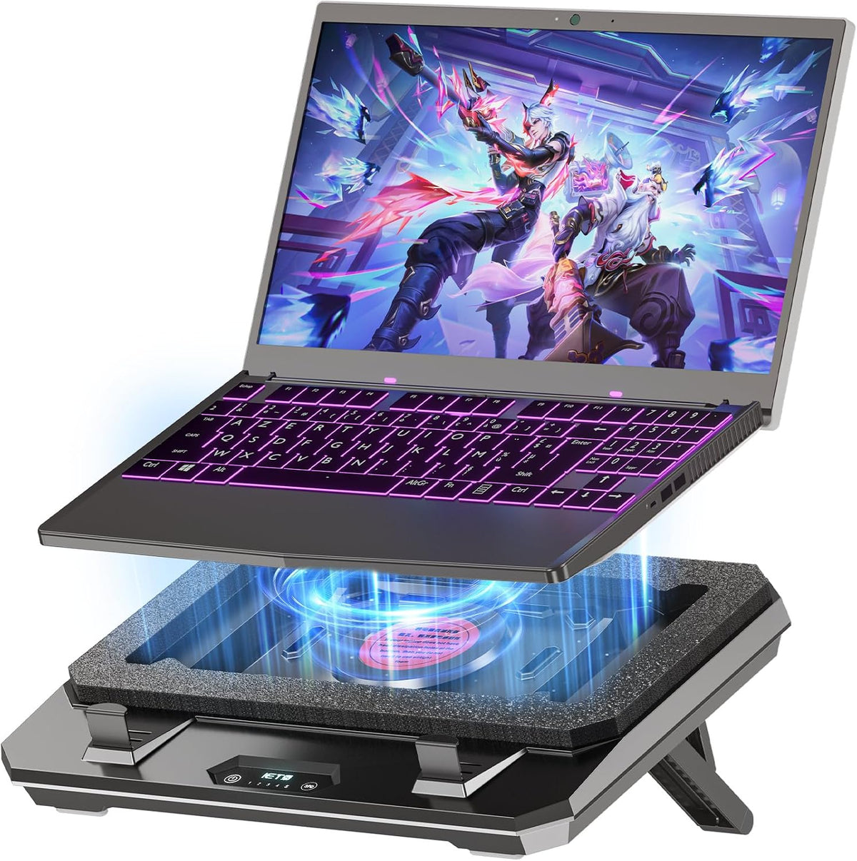IETS GT300 Upgraded Laptop Cooling Pad with Adjustable Stand, Turbo Boosted C...