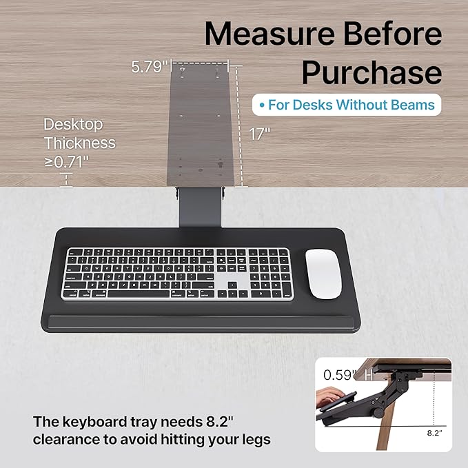 PEGZONE Keyboard Tray Under Desk - Image 3