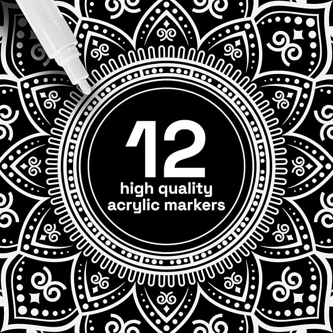 ARTISTRO 12 White Paint Pens for Glass Marking, Rock Painting, Scrapbooking - Image 2