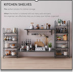 4NM No Assembly Folding Bookshelf Storage Shelves 4 Tiers Vintage Bookcase - Image 4