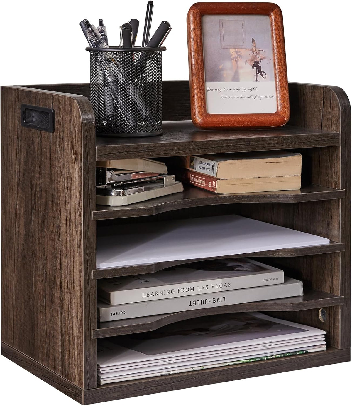 YMYNY Desktop File Organizer with Handle, Document Letter Mail Tray Sorter wi...