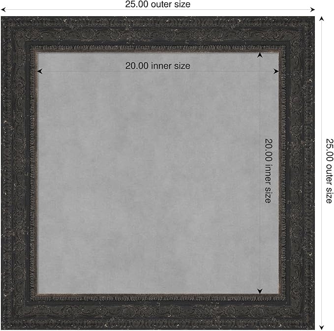 Amanti Art Black Framed Magnetic Board 25x25 Medium Vision Board - Image 2