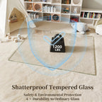 Tempered Glass Chair Mat for Carpet, 30"x42" Clear Floor Mat | Office Chair Mat for Rolling Chairs Carpet & Tile Floor with Rounded and Polished Edges, Noise-Free Gliding Shatterproof