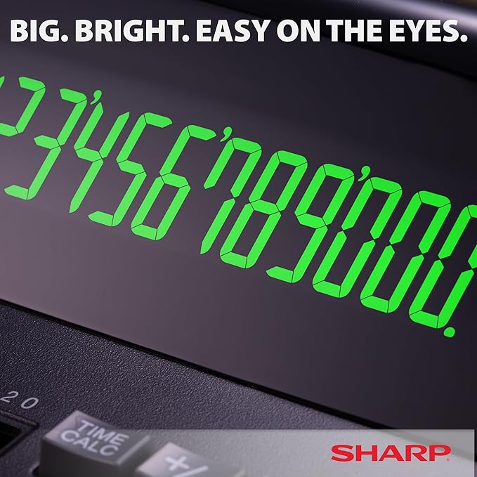 Sharp 12-Digit Print Calculator Desktop Size Adding Machine, Large Easy-to-Read - Image 3