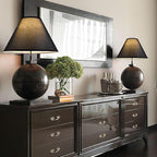 GO&SO Set of 2 Black Lamp Shade Fabric Large Lampshades, Barrel Lamp Shades 6.5 - Image 9