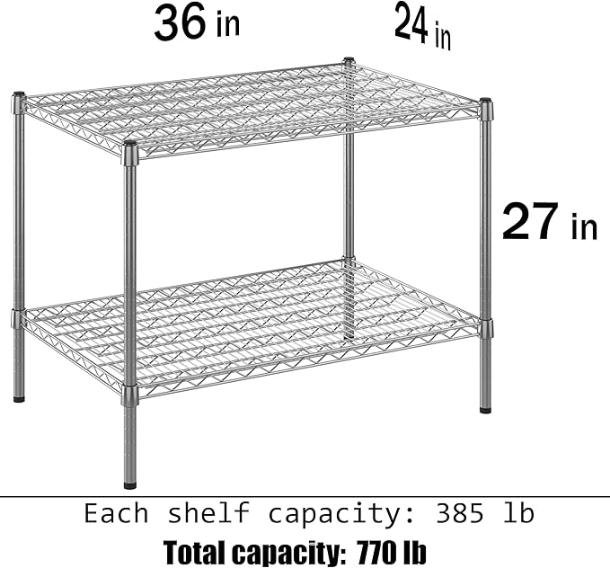 Regal Altair 24" Deep x 36" Wide x 27" Height Wire Shelving Kit | 2-Tier | NSF - Image 3
