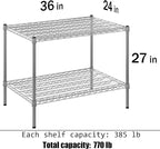 Regal Altair 24" Deep x 36" Wide x 27" Height Wire Shelving Kit | 2-Tier | NSF - Image 3