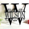 Personalized Metal Name Signs, Split Letter Monogram Wall Decor, Custom Last by Unknown