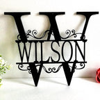 Personalized Metal Name Signs, Split Letter Monogram Wall Decor, Custom Last by Unknown