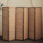 Furnnylane 6 Panel Bamboo Room Divider and Folding Panel Screen, Bamboo Panel - Image 3