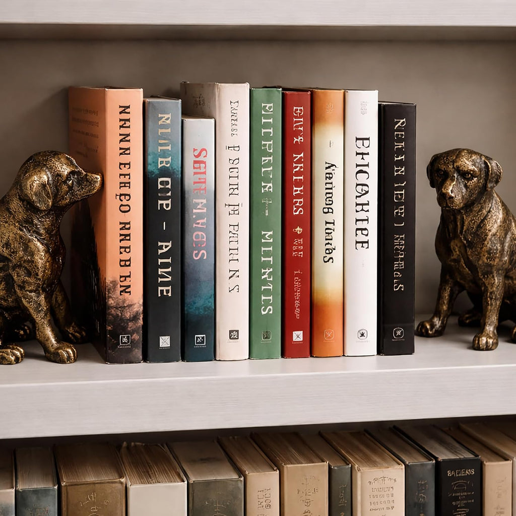 Fox Run Dog Decorative Bookend Set, Set of 2 100% Iron Heavy Bookends for Home and Office, 3.5" x 2.4" x 5" Each