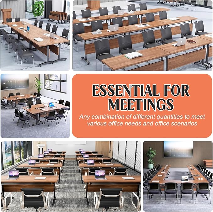 JEHUJD Conference Table, 55.1''Folding Conference Room Table - Image 6