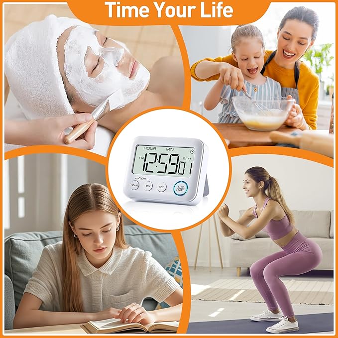 PIAMIG Digital Kitchen Timer Alarm Clock - Image 6