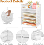 Subekyu 6-Tier Desk Paper Organizer, Desktop File Letter Tray - Image 5