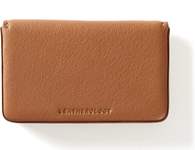 Leatherology Cognac Business Card Case, Magnetic Closure ID Holder, Full Grain - Image 3