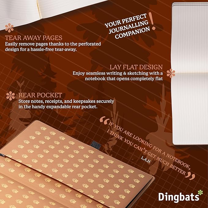 Dingbats* - Wildlife Squared Extra Large A4 Notebook - PU Leather Hardcover - Image 5