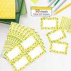 Wonmon 200 PCS Lemon Name Tags Stickers, Self Adhesive Lemon Style Name Tag - Image 3