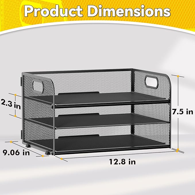 MINDEPOT 3 Tier Paper Organizer Tray - Image 2
