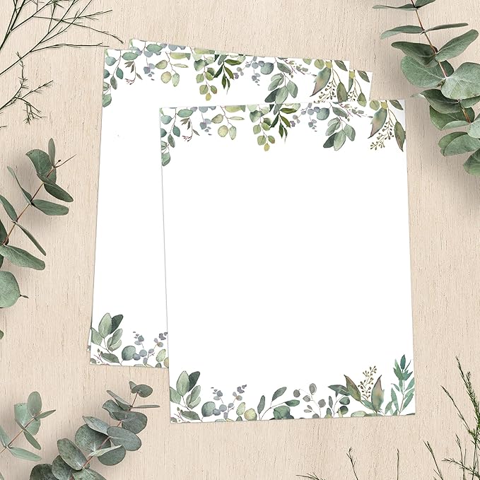 Leaf Theme Paper Stationery, 50 Sheets, Elegant Writing Paper, Pretty - Image 5
