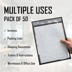 Pack of 50 Job Ticket Holders 10x14 Heavy Duty, 8.5 x 11 Letter Size, Hanging - Image 3