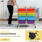 LDAILY 12 Drawer Rolling Storage Cart, Craft Cart Organizer on Wheels w/Metal - Image 4