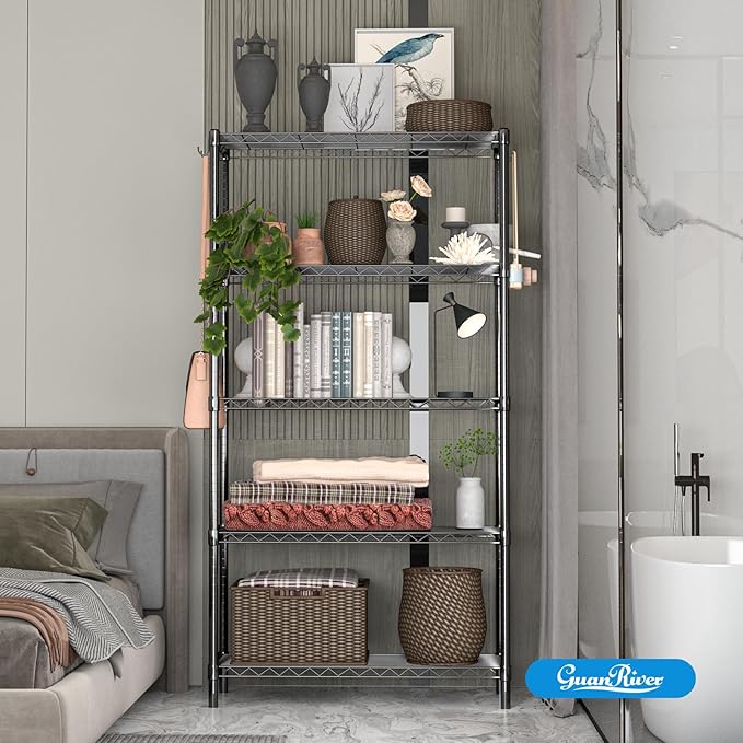 Guan River 5-Shelf Adjustable Metal Shelf Wire Shelving Unit Storage Rack - Image 8