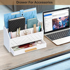 dreampossible white Wood Desk Organizer and Accessories - Image 4