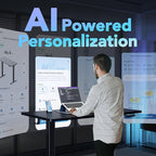 HUANUO One-Piece AI-Powered Electric Standing Desk, Smart APP, Compatible - Image 3