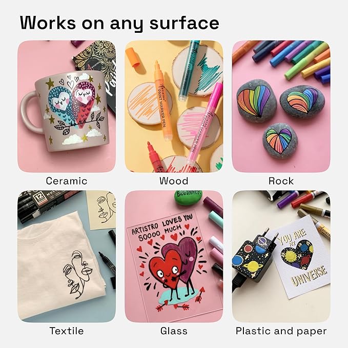 ARTISTRO 12 Regular Paint Pens for Glass Marking, Rock Painting, Scrapbooking - Image 4