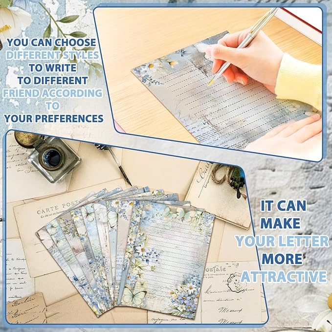 TaoBary 160 Pcs Stationery Paper Set 50 Double Sided Stationery Papers - Image 5