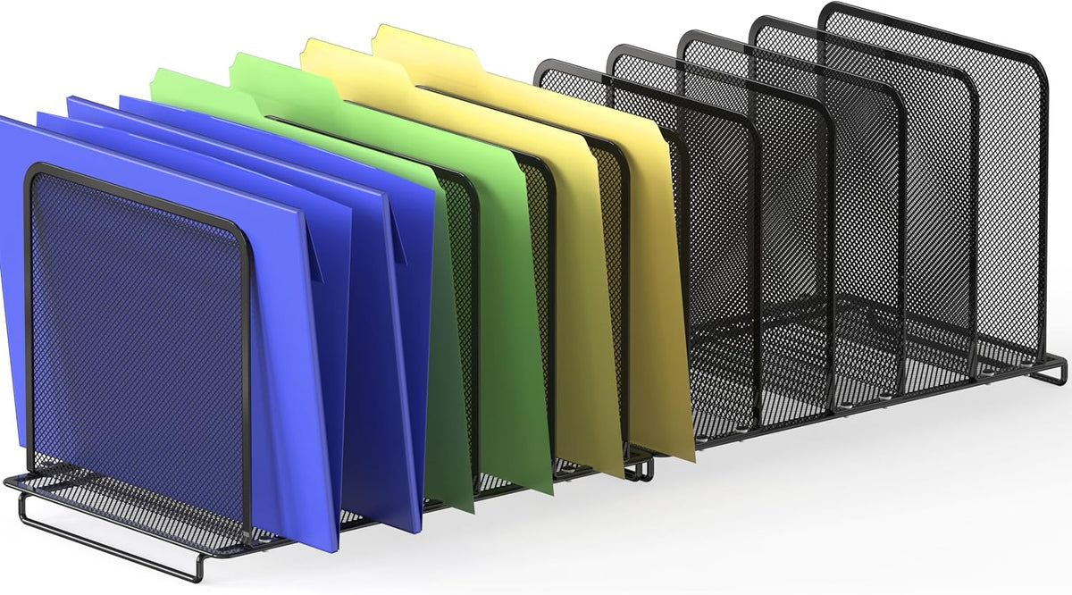 simple houseware 5 section upright file sorter organizer, main product view
