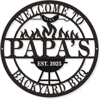 Personalized BBQ Grill Sign Custom Metal Outdoor Kitchen Decor Grill Master by HYTSIGN