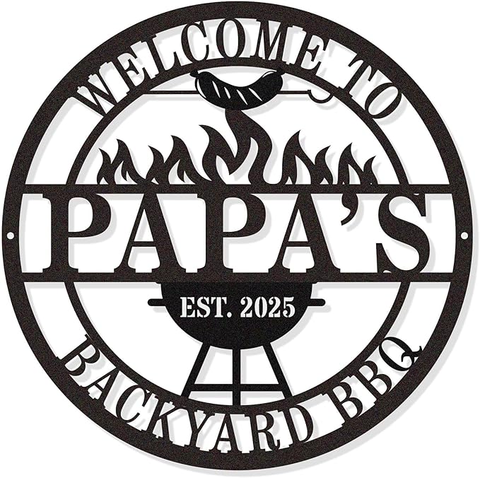 Personalized BBQ Grill Sign Custom Metal Outdoor Kitchen Decor Grill Master by HYTSIGN