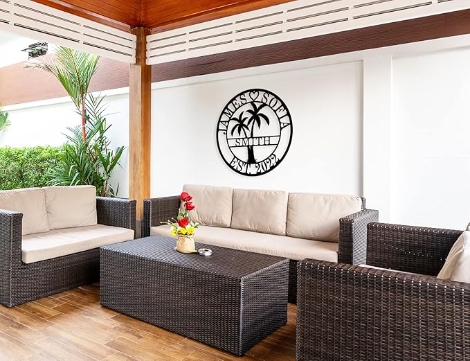 Personalized Metal Palm Tree Sign, Custom Signs Outdoor Palm Tree, Personalized - Image 4