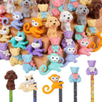 80 Pieces Cute Animal Eraser Dog Bear Monkey Squirrel Pencil Erasers Puzzle by Kolewo4ever